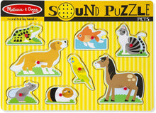 Load image into Gallery viewer, Melissa &amp; Doug Pets Sound Puzzle - Wooden Peg Puzzle With Sound Effects (8 pcs)