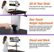 Load image into Gallery viewer, Victor DC400 High Rise Collection 1 Monitor Electric Sit Stand Desk Converter with Easy Tap Technology - Turn Your Desk into a Standing Desk with a Single Push of a Button