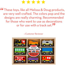 Load image into Gallery viewer, Melissa &amp; Doug Wooden Train Cars (8-Piece Train Set, Great Gift for Girls and Boys - Best for 3, 4, 5 Year Olds and Up)