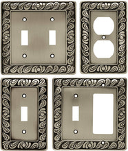 Load image into Gallery viewer, Franklin Brass 64048 Paisley Single Toggle Switch Wall Plate/Switch Plate/Cover, Brushed Satin Pewter.