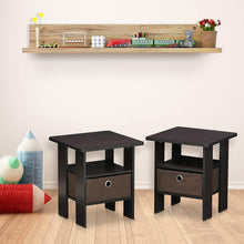 Load image into Gallery viewer, Furinno Andrey 2-Pack Bin Drawer End Table Nightstand