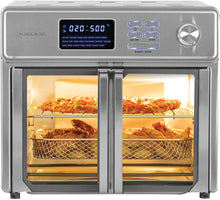 Load image into Gallery viewer, Kalorik 26 QT Digital Maxx Air Fryer Oven with 9 Accessories, Roaster, Broiler, Rotisserie, Dehydrator, Oven, Toaster, Pizza Oven and Warmer. Includes Cookbook. Sears up to 500⁰F. Extra Large Capacity, All in One Appliance. Stainless Steel. AFO 46045 SS