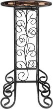 Load image into Gallery viewer, SEI Furniture 15 Wine Bottle Storage Table - Glass Top w/Black Finish - Elegant Wrought Iron Scrollwork