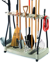 Load image into Gallery viewer, Suncast Tool Cart with Wheels - Durable Rolling Tool Cart - Move &amp; Store Tools, Power Trimmers, Rakes, Shovels - Store Easily in Garage, Shed - Holds up to 30 Tools