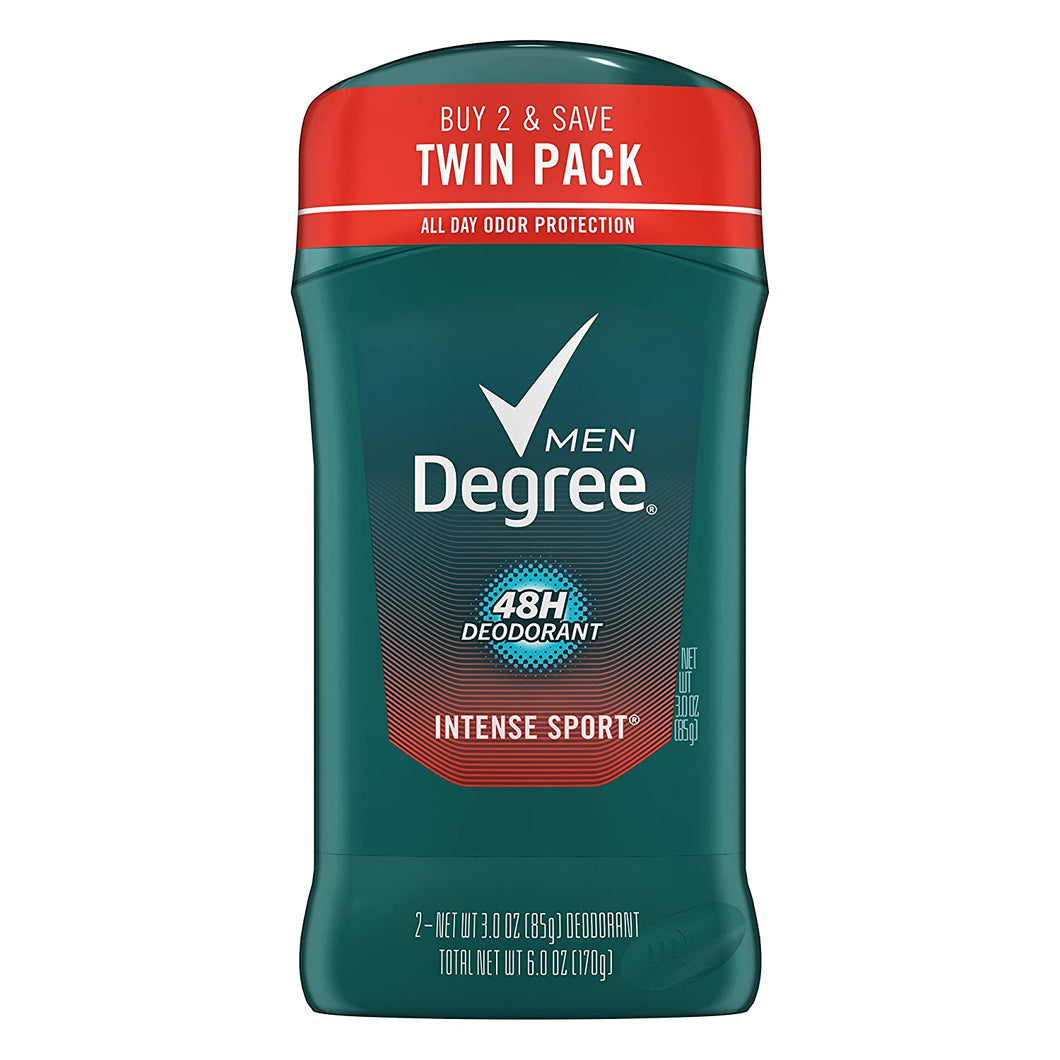 Degree Men Fresh Deodorant, Intense Sport 3 oz, Twin Pack