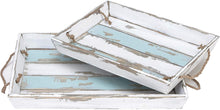 Load image into Gallery viewer, Deco 79 Wood Tray, 18 by 15-Inch, Natural, Set of 2