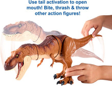 Load image into Gallery viewer, JURASSIC WORLD THRASH 'N THROW TYRANNOSAURUS REX Figure