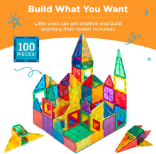 Load image into Gallery viewer, Best Choice Products 100-Piece Transparent Rainbow Magnetic Building Tiles w/ Carrying Case, Multi