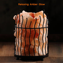 Load image into Gallery viewer, WBM 1301B Himalayan Glow Himalayan Salt lamp Night Light Tall Round Basket Salt lamp,Himalayan Night Light Salt Lamp with ETL Salt lamp Light Bulb/Dimmer Control and Salt Chunks