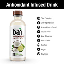 Load image into Gallery viewer, Bai Coconut Flavored Water, Andes Coconut Lime, Antioxidant Infused Drinks, 18 Fluid Ounce Bottles