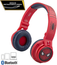 Load image into Gallery viewer, Kids Bluetooth Headphones for Kids Spiderman Far from Home Wireless Rechargeable Foldable Bluetooth Headphones with Microphone Kid Friendly Sound and Bonus Detachable Cord