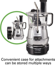 Load image into Gallery viewer, Hamilton Beach Stack &amp; Snap 8-Cup Food Processor &amp; Vegetable Chopper with Adjustable Slicing Blade, Built-in Bowl Scraper &amp; Storage Case, Silver (70820)
