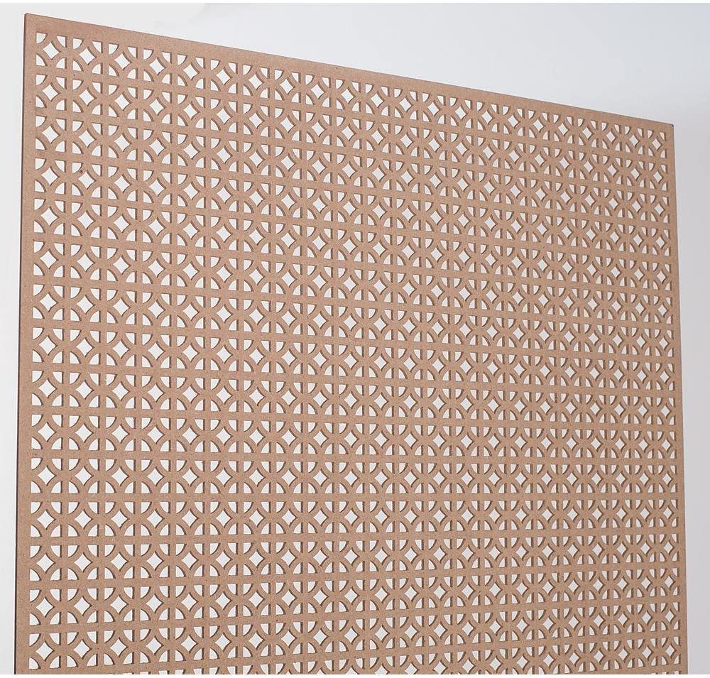 American Pro Decor 72 in. x 24 in. x 1/8 in. Unfinished Circle Decorative Perforated Paintable MDF Screening Panel Inser