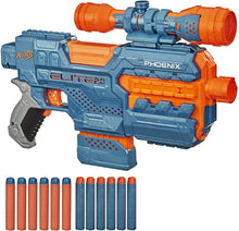 Load image into Gallery viewer, NERF Elite 2.0 Phoenix CS-6 Motorized Blaster, 12 Official Darts, 6-Dart Clip, Scope, Tactical Rails, Barrel and Stock Attachment Points
