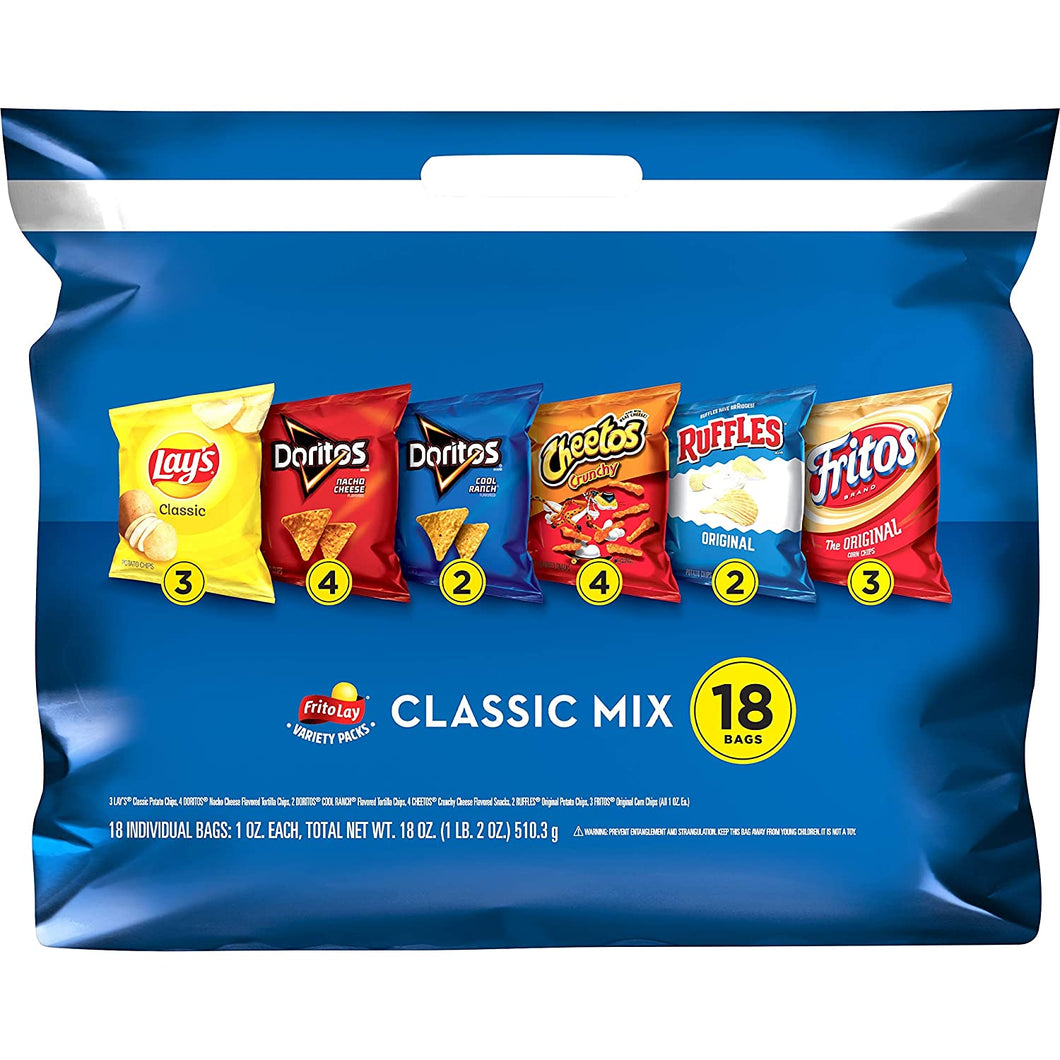 Frito-Lay Classic Mix Variety Pack, 18 Count