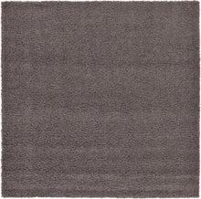 Load image into Gallery viewer, Unique Loom Solo Solid Shag Collection Modern Plush Graphite Gray Square Rug (8' 2 x 8' 2)