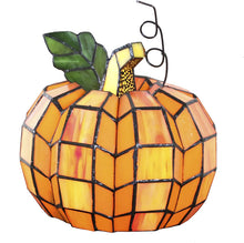 Load image into Gallery viewer, River of Goods 9" H Patch The Pumpkin Stained Glass Accent Lamp