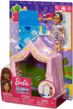 Load image into Gallery viewer, Barbie Skipper Babysitters Inc. Doll Playset Includes Small Toddler Doll, Pink Tent and Cloud-Print Sleeping Bag, Plus Bottle and Teddy Bear, Gift for 3 to 7 Year Olds