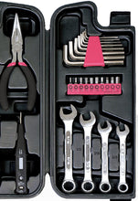 Load image into Gallery viewer, Apollo Tools DT9408P 53 Piece Household Tool Set with Wrenches, Precision Screwdriver Set and Most Reached for Hand Tools in Storage Case Pink Ribbon