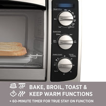 Load image into Gallery viewer, BLACK+DECKER TO1675B 6-Slice Convection Countertop Toaster Oven, Includes Bake Pan, Broil Rack &amp; Toasting Rack, Stainless Steel/Black Convection Toaster Oven