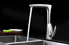 Load image into Gallery viewer, ANZZI Timbre Single Handle Solid Brass Kitchen Faucet in Brushed Nickel | cUPC Certified Commercial Stainless Steel Sink Deck Mounted Spout Faucets | KF-AZ034BN