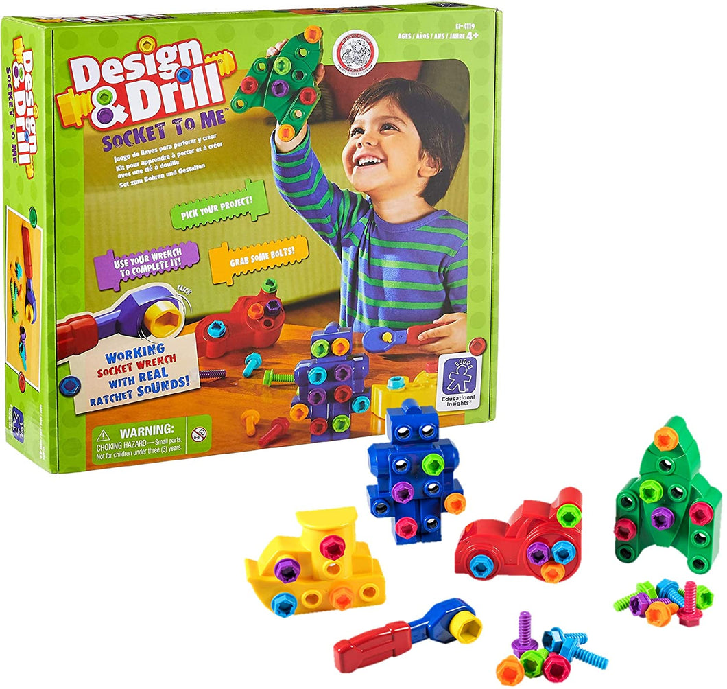 Educational Insights Design & Drill Socket to Me - STEM Learning with Toy Drill