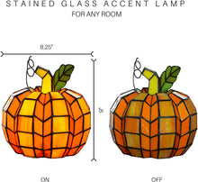 Load image into Gallery viewer, River of Goods 9" H Patch The Pumpkin Stained Glass Accent Lamp