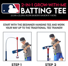 Load image into Gallery viewer, Franklin Sports Kids Teeball and Baseball Batting Tee - MLB 2-in-1 Grow-with-Me Tee - Adjustable Youth Hitting Tee - Perfect for Teeball and Baseball
