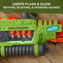 Load image into Gallery viewer, Revoltinator Nerf Zombie Strike Toy Blaster with motorized Lights Sounds &amp; 18 Official Darts for Kids, Teens, &amp; Adults