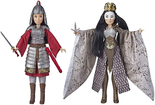 Disney Mulan and Xianniang Dolls with Helmet, Armor, and Sword, Inspired by Disney's Mulan Movie, Toy for Kids and Collectors