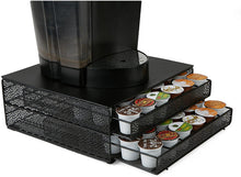 Load image into Gallery viewer, Mind Reader MTRAY-BLK Capacity K-Cup Coffee Pod Storage Organizer Drawer Metal Mesh, Black