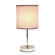 Load image into Gallery viewer, Simple Designs Home LT2007-PRP Simple Designs Chrome Mini Basic Table Lamp with Fabric Shade, 5.51" x 5.51" x 11.81", Purple