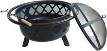 Load image into Gallery viewer, Peaktop CU296 Round Steel Wood Burning Fire Pits, 30.0", Black