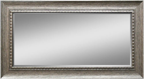 Crystal Art Gallery American Art Decor Abby Large Rectangular Smoke Grey Textured Accent Framed Beveled Wall Vanity Mirror - Brown - A/N