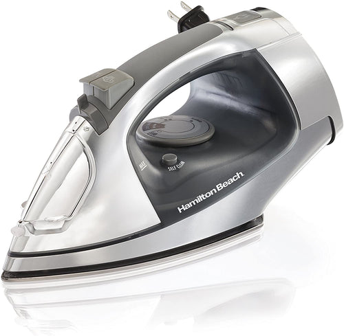 Hamilton Steamer with Stainless Steel Soleplate, 1500 Watts, Retractable Cord, Adjustable Spray and Blast Steam Settings, 3-Way Auto Shutoff, Anti-Drip, Self-Cleaning