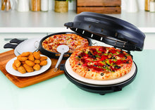 Load image into Gallery viewer, Euro Cuisine PM600 Crispy Crust 12&quot; Rotating Pizza Maker with Stone &amp; Baking Pan, Counter Top, Black