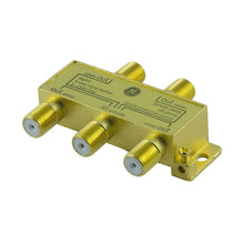 Load image into Gallery viewer, GE Pro Digital 4-Way Coaxial Splitter, Works with HDTV, Amplifiers, Amplified Antennas, RG6 Coax Compatible, 5-2500 MHZ Range, Corrosion Resistant, Gold Plated Connectors, 33527