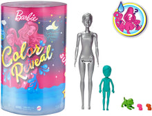 Load image into Gallery viewer, Barbie Color Reveal Set with 50+ Surprises Including 2 Dolls, 3 Pets &amp; 36 Slumber Party-Themed Accessories; Water Reveals Dolls’ &amp; Pets’ Looks &amp; Creates Color Change on Certain Pieces; 28 Mystery Bags