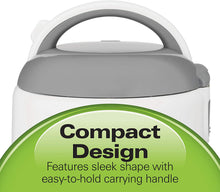 Load image into Gallery viewer, Hamilton Beach Mini Rice Cooker &amp; Food Steamer, 8 Cups Cooked (4 Uncooked), With Steam &amp; Rinse Basket, White (37508)