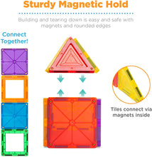 Load image into Gallery viewer, Best Choice Products 100-Piece Transparent Rainbow Magnetic Building Tiles w/ Carrying Case, Multi