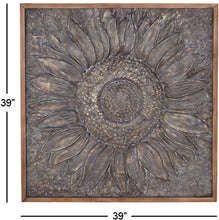 Load image into Gallery viewer, Deco 79 Traditional Framed Flower Wall Decor 1&quot;W x 39&quot;H Gray, Brown