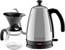 Load image into Gallery viewer, Black+Decker KE3000S-KIT Gooseneck Kettle, Pour Over Coffee Kit, Stainless Steel, 1 L