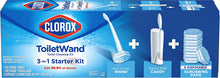 Load image into Gallery viewer, Clorox ToiletWand Disposable Toilet Cleaning System - ToiletWand, Storage Caddy and 6 Disinfecting ToiletWand Refill Heads (Packaging May Vary) (03191)