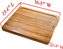 Load image into Gallery viewer, Seville Classics Easy-to-Clean Bamboo Cutting Board and 7 Color-Coded Flexible Cutting Mats with Food Icons Set
