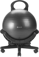 Load image into Gallery viewer, Gaiam Ultimate Balance Ball Chair (Standard or Swivel Base Option) - Premium Exercise Stability Yoga Ball Ergonomic Chair for Home and Office Desk - 52cm Anti-Burst Ball, Air Pump, Exercise Guide