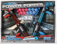 Load image into Gallery viewer, Hog Wild Atomic Power Popper Battle Pack - Red and Blue Rapid Fire Foam Ball Blaster Guns - Shoots Up to 8 Foam Balls Each - 2 Player - 4+
