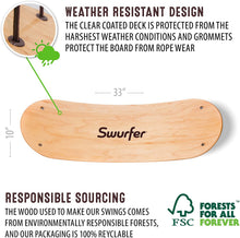 Load image into Gallery viewer, Swurfer - the Original Stand Up Surfing Swing - Curved Maple Wood Board To Easily Surf The Air
