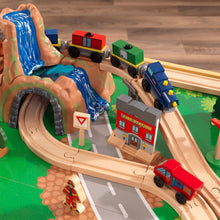 Load image into Gallery viewer, KidKraft Adventure Town Railway Train Set &amp; Table with EZ Kraft Assembly, Natural