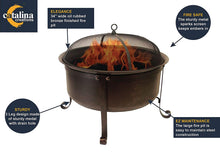 Load image into Gallery viewer, Catalina Creations AD544 34&quot; Round Cauldron Wood Burning Patio Fire Pit, 34&quot; x 34&quot; x 12.5&quot;, Bronze Finish