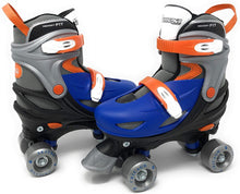 Load image into Gallery viewer, Chicago Skates Boys Adjustable Junior Quad Skates - Blue/Black/Orange - Small Sizes J10-J13